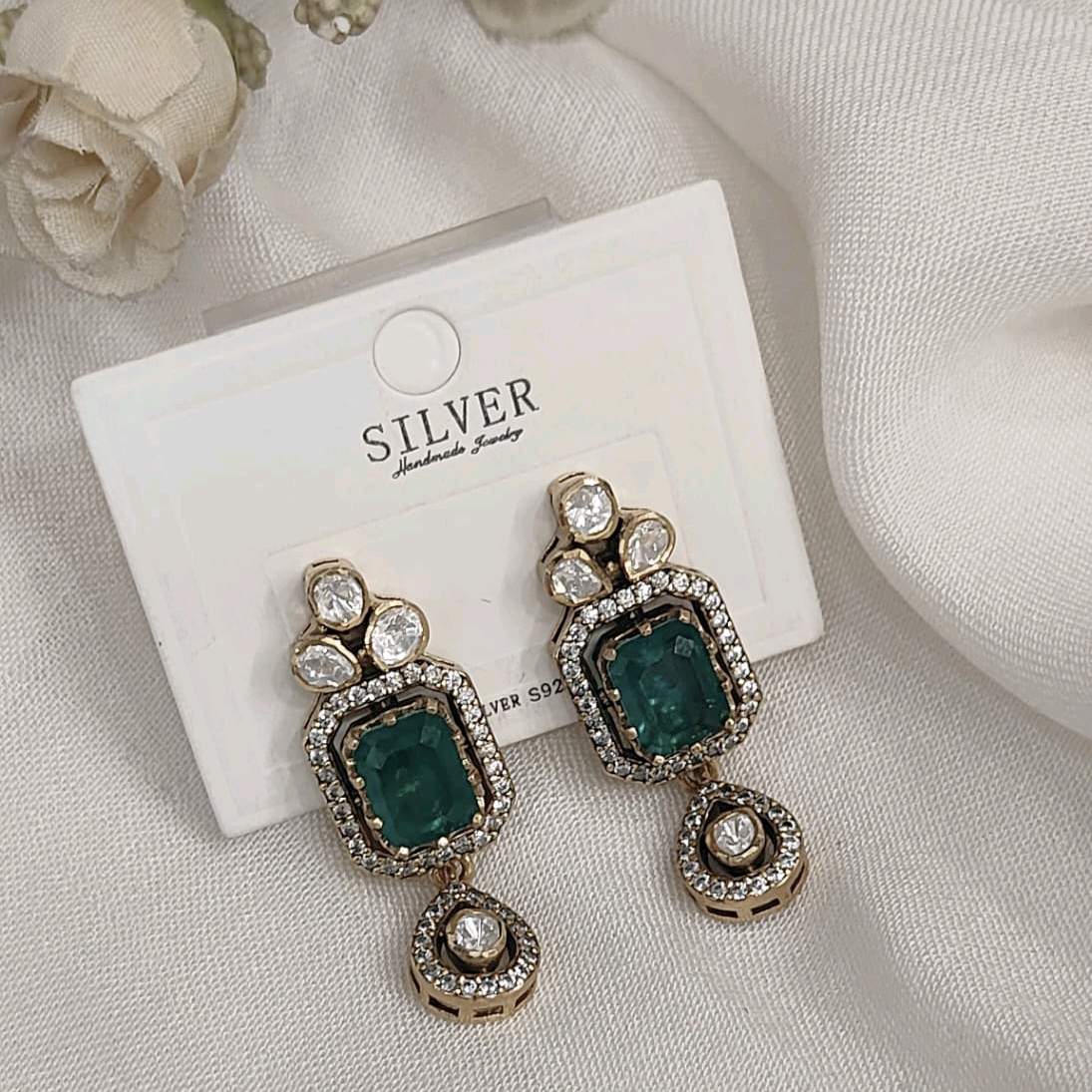 Green Moissanite earrings 